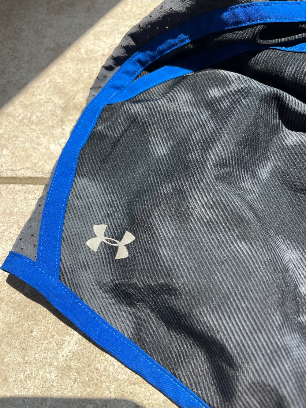 Under Armour Black Shorts with Blue Trim - Picture 2 of 8